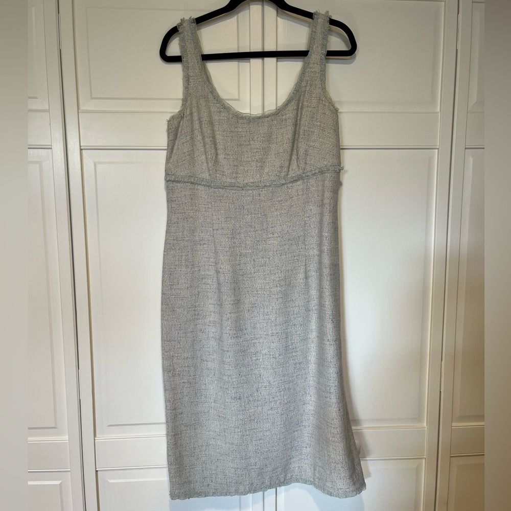 Fenn Wright Manson Textured Gray and Pink Dress